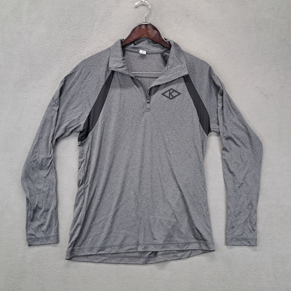 Alo Mens Gray 1/4 Zip Pullover Athletic Long Sleeve Shirt Size M Yoga